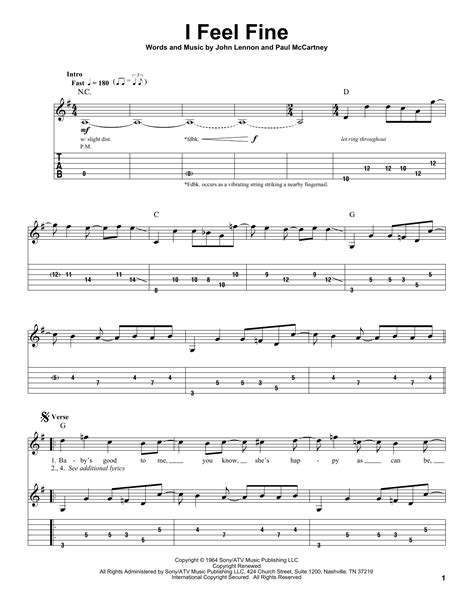 I Feel Fine by The Beatles - Guitar Tab Play-Along - Guitar Instructor