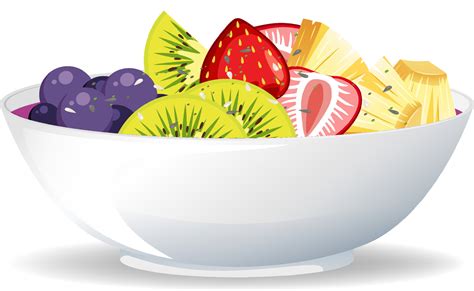 Fruit salad bowl on white background 4010352 Vector Art at Vecteezy