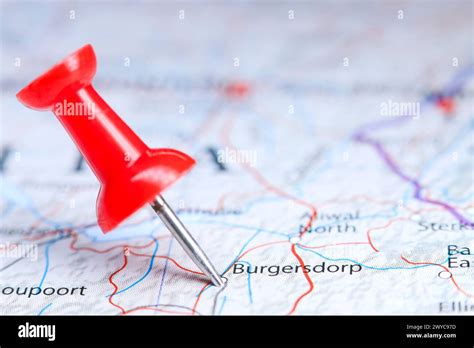 Burgersdorp, South Africa pin on map Stock Photo - Alamy