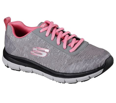 Skechers Shoes: Women's 77217 GYPK Grey Pink Comfort Flex Health Care Pro Slip Resistant ...