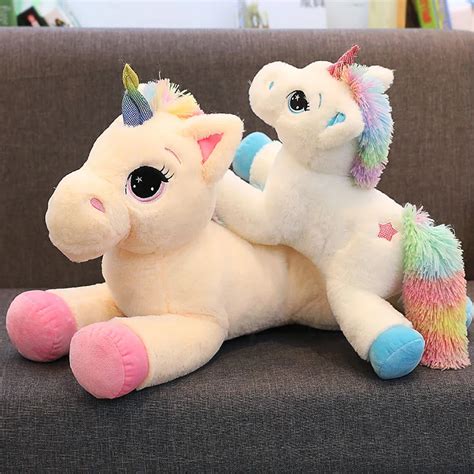 40 80cm Giant Stuffed Unicorn Animal Baby Dolls Kawaii Cartoon Rainbow ...