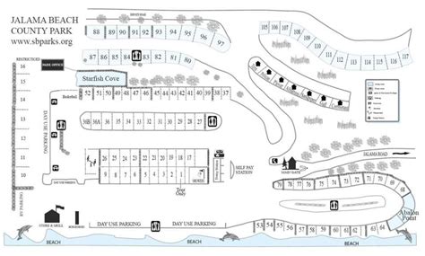 Map Of The Campsites And Facilities At Jalama Beach A Great Place For | Beach Map