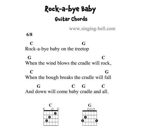 Rock-a-bye Baby | Guitar Chords Tabs Sheet Music Free PDF