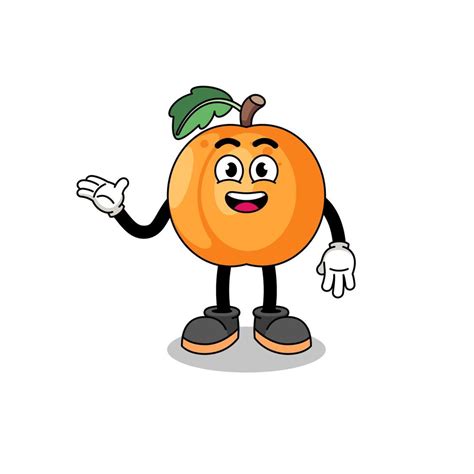 apricot cartoon with welcome pose 16183047 Vector Art at Vecteezy