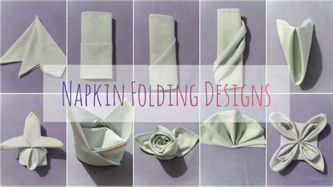 10 EASY NAPKIN FOLDS - YouTube