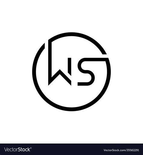 Initial circle letter ws logo design template Vector Image