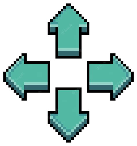 Premium Vector | Pixel art video game direction arrow button, direction key vector icon for 8bit ...