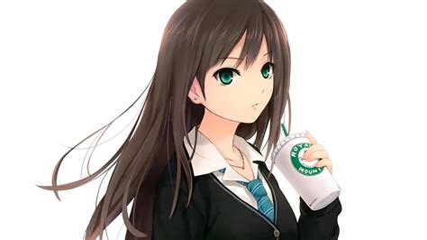 Drinking Coffee Anime Girl Wallpapers - Wallpaper Cave