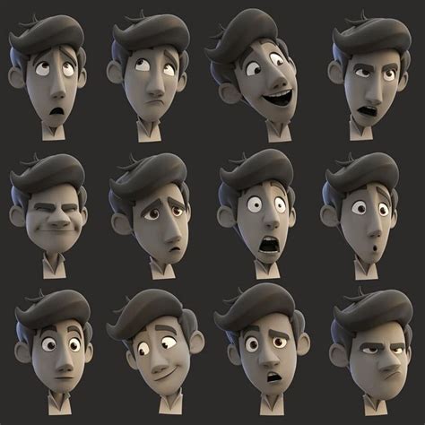 Some examples of facial expressions using the facial blendshapes I made ...