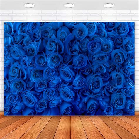 Buy Avezano Blue Rose Flower Backdrop Royal Blue Rose Floral Birthday Bridal Shower Miss to Mrs ...