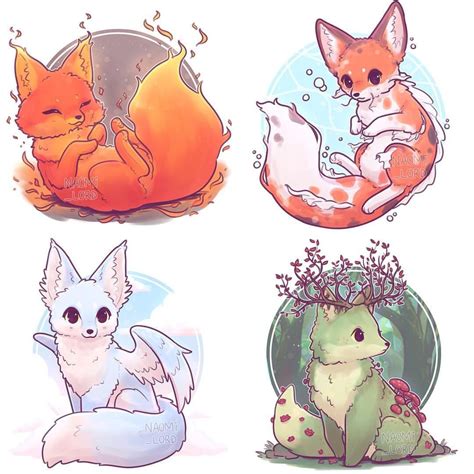 Naomi Lord Art on Instagram: " 💕 My Elemental fox series! (Maybe I’ll draw them with my ...