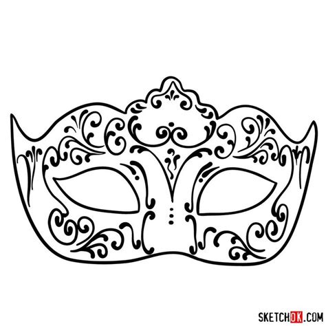 How to draw a Venetian carnival mask | Venetian carnival masks ...