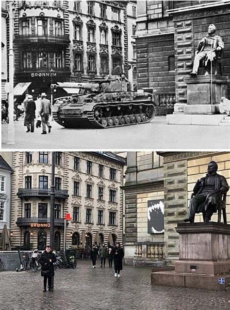 Then and now. Panzer IV outside the Royal Theatre in Copenhagen. | Wwii ...