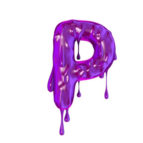 Premium Photo | Purple dripping slime halloween capital letter p 3d render