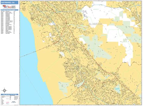 Hayward California Wall Map (Basic Style) by MarketMAPS - MapSales