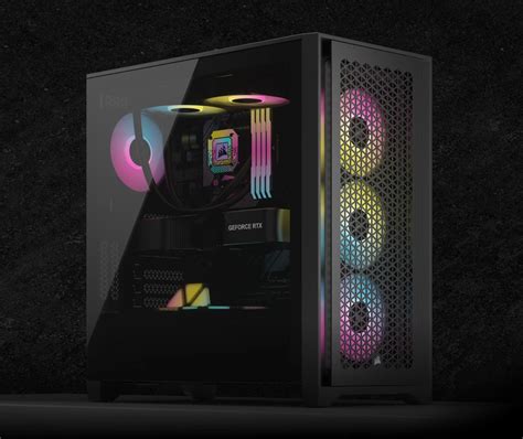 iCUE 5000D RGB AIRFLOW Mid-Tower Case, Black - 3x AF120 RGB ELITE Fans - iCUE Lighting Node PRO ...