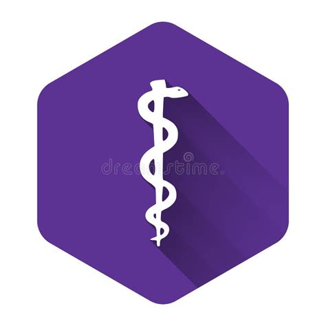 Rod of Asclepius Snake Coiled Up Silhouette Icon on Transparent ...