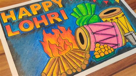 Easy Lohri Drawing for Kids