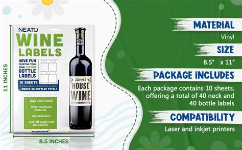 Amazon.com: Wine Bottle Labels - Make Your Own Custom Printable & Customized Wine Labels - Super ...