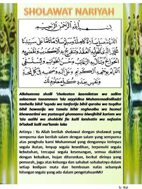 Bacaan Sholawat Nariyah Amalan Pelancar Rezeki Lengkap Dengan Tulisan — mutualist.us