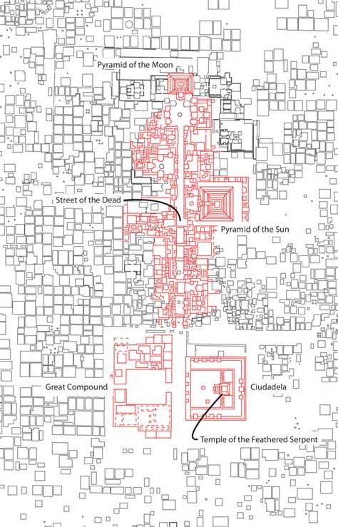 Simplified map of central Teotihuacan, Mexico (based on Millon et al.... | Download Scientific ...