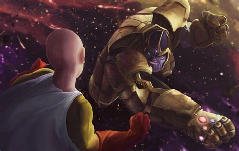 ᴬᴿᵀ ᴵˢ ᴸᴵᶠᴱ 🏼️️ on Instagram: “Saitama vs Thanos By Artist: Claudio Saavedra🌟 💫💫💫 #Saitama # ...