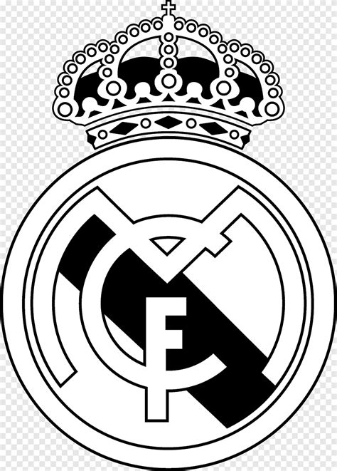 Real Madrid C.F. Football graphics, football, logo, monochrome png | PNGEgg