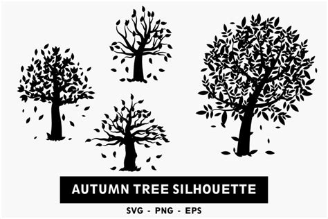 autumn tree silhouette svg