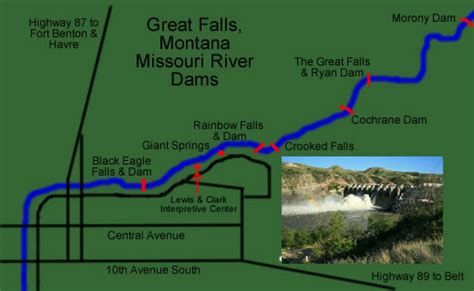 The Great Falls of the Missouri River in Great Falls, Montana