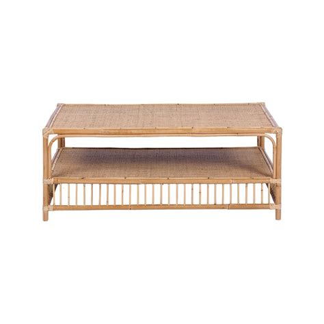 Earthy 110cm Rattan Cane Coffee Table - Natural - Bunnings Australia