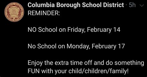 No school Friday & Monday, February 14 & 17 – Columbia Spy