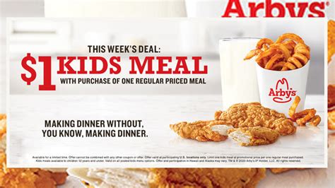 Arby’s Offers $1 Kids Meal Deal With Purchase Of One Regular Priced Meal Through April 19, 2020 ...