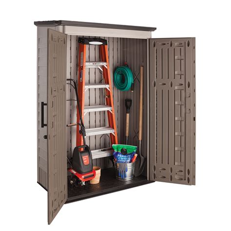 Rubbermaid Resin Vertical Outdoor Shed, Medium, Beige/Brown - Buy Online in UAE. | Lawn Garden ...