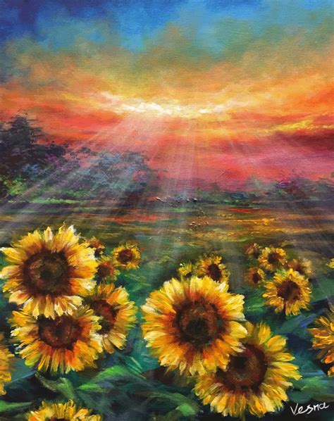 Ocean Sunset acrylic painting 8x10 | Etsy | Sunset painting acrylic, Nature art painting ...