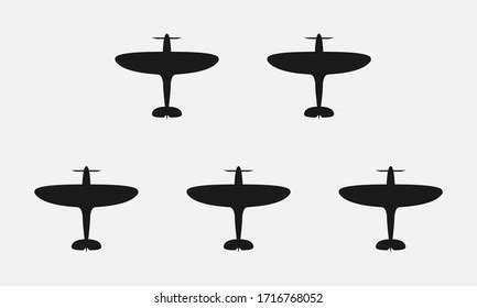 Ww2 Plane Black White Vector Icon Stock Vector (Royalty Free ...