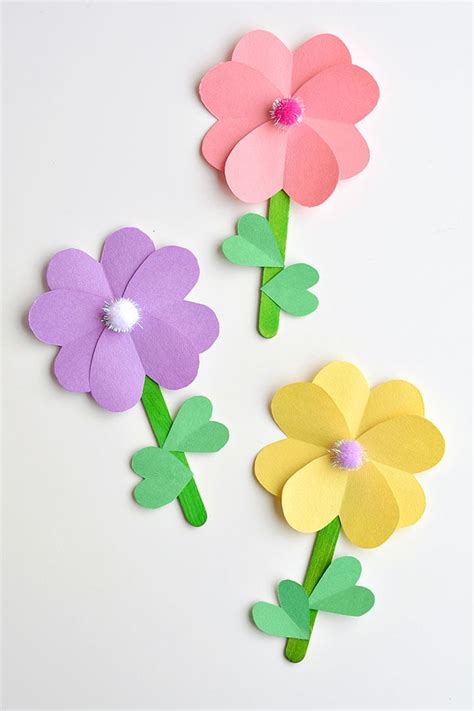 How to Make Construction Paper Flowers (From cut out heart shapes!)