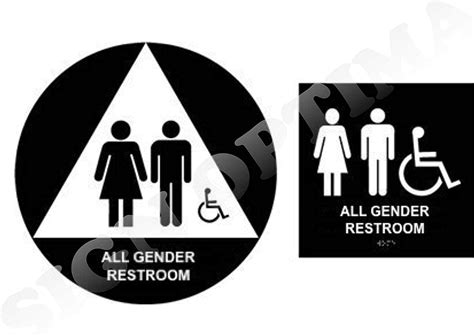 Buy All Gender Restroom Sign Set, ADA Compliant,Acrylic Signs, Grade II Braille Black Online at ...
