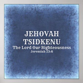 Jehovah Tsidkenu Poster | Zazzle