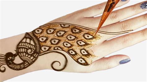 peacock mehndi design for back hand - mehndi designs easy and beautiful ...