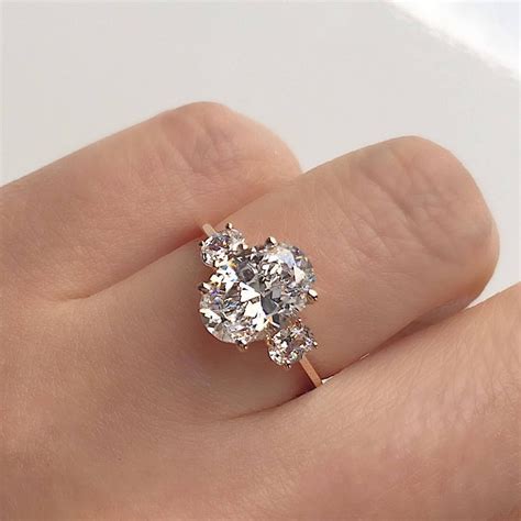 VALE JEWELRY — Custom 3 carat oval diamond engagement ring set in ...