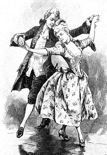 Traditional Old Dance Couple Dancing Allemande Stock Illustration - Download Image Now - Dancing ...