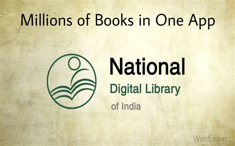 Download Million of Books free of cost from National Digital Library India NDLI mobile app - WebExam