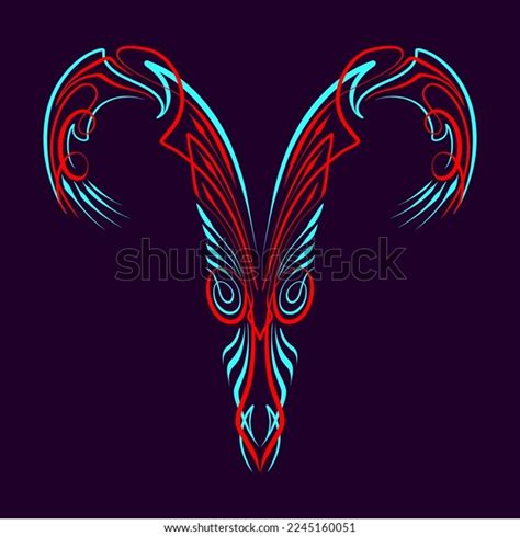 Aries Zodiac Sign Floral Art Illustration Stock Vector (Royalty Free ...