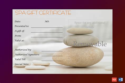 A Simple Day at the Spa Gift Certificate Template - GCT | Gift certificate template, Spa gift ...
