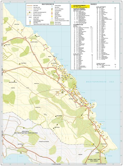 Map of Protaras | Protaras Beaches Map | Street Map of Paralimni