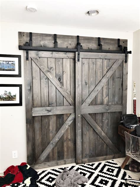 DIY BYPASS CLOSET BARN DOORS FOR $70 EACH USING TONGUE AND GROOVE – Home on Mount Forest | Barn ...