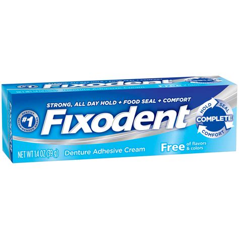 Fixodent Complete Free Denture Adhesive Cream, 1.4 oz - Walmart.com - Walmart.com