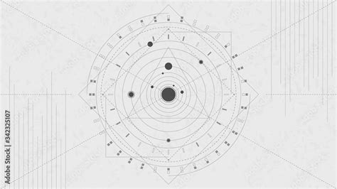 Solar system. Line art background Stock Vector | Adobe Stock