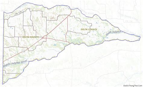 Map of Delta County, Texas - Địa Ốc Thông Thái