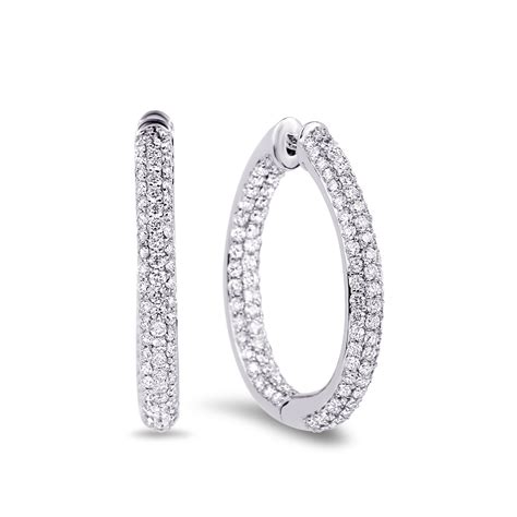 Diamond Hoop Earrings - SGE110 - Anaya Fine Jewellery Collection